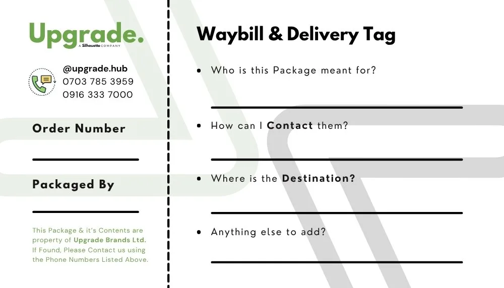 The waybill and delivery tag on every package